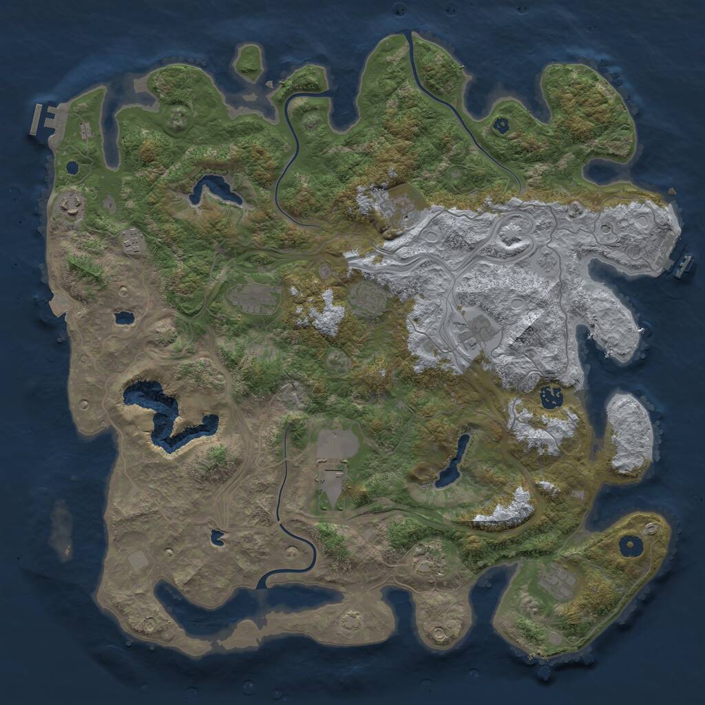 Rust Map: Procedural Map, Size: 4500, Seed: 1835570540, 16 Monuments