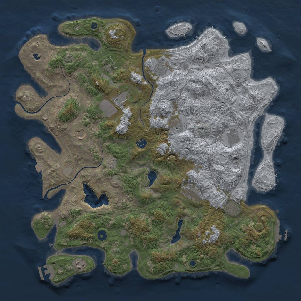 Rust Map: Procedural Map, Size: 4500, Seed: 356700222, 17 Monuments