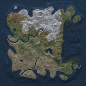 Thumbnail Rust Map: Procedural Map, Size: 4000, Seed: 1012606124, 16 Monuments