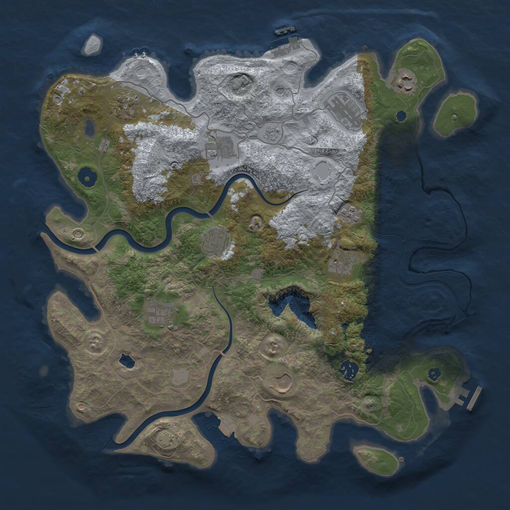 Rust Map: Procedural Map, Size: 4000, Seed: 1012606124, 16 Monuments