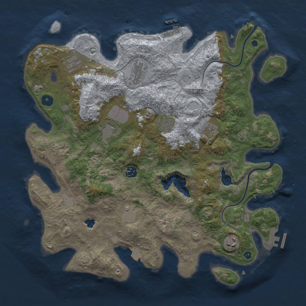 Rust Map: Procedural Map, Size: 4000, Seed: 1012606124, 15 Monuments