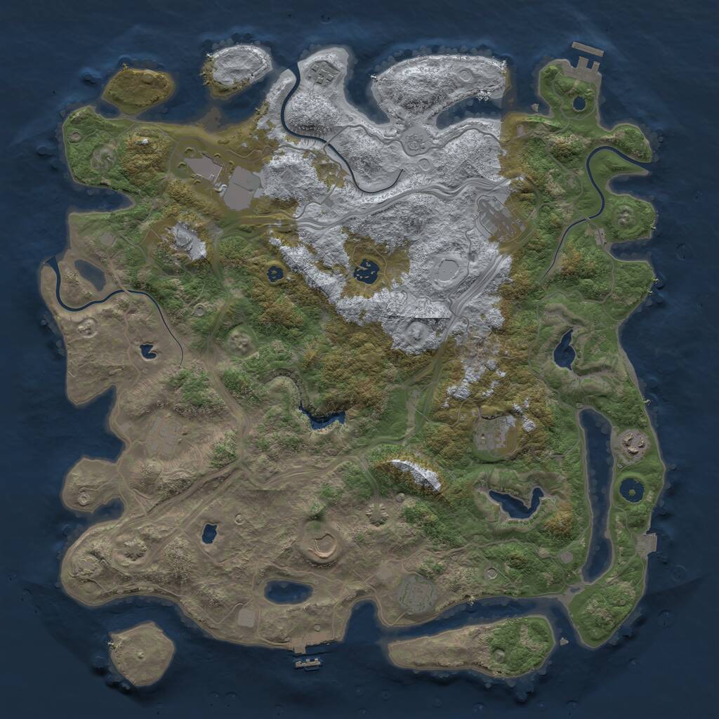 Rust Map: Procedural Map, Size: 4500, Seed: 1996836304, 16 Monuments