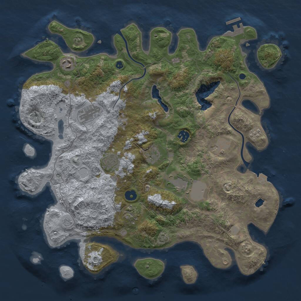 Rust Map: Procedural Map, Size: 4000, Seed: 1450214867, 14 Monuments