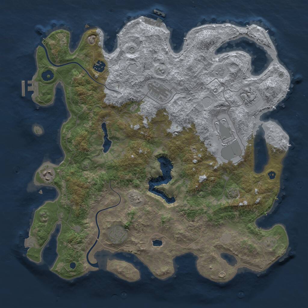 Rust Map: Procedural Map, Size: 4000, Seed: 1220241, 12 Monuments