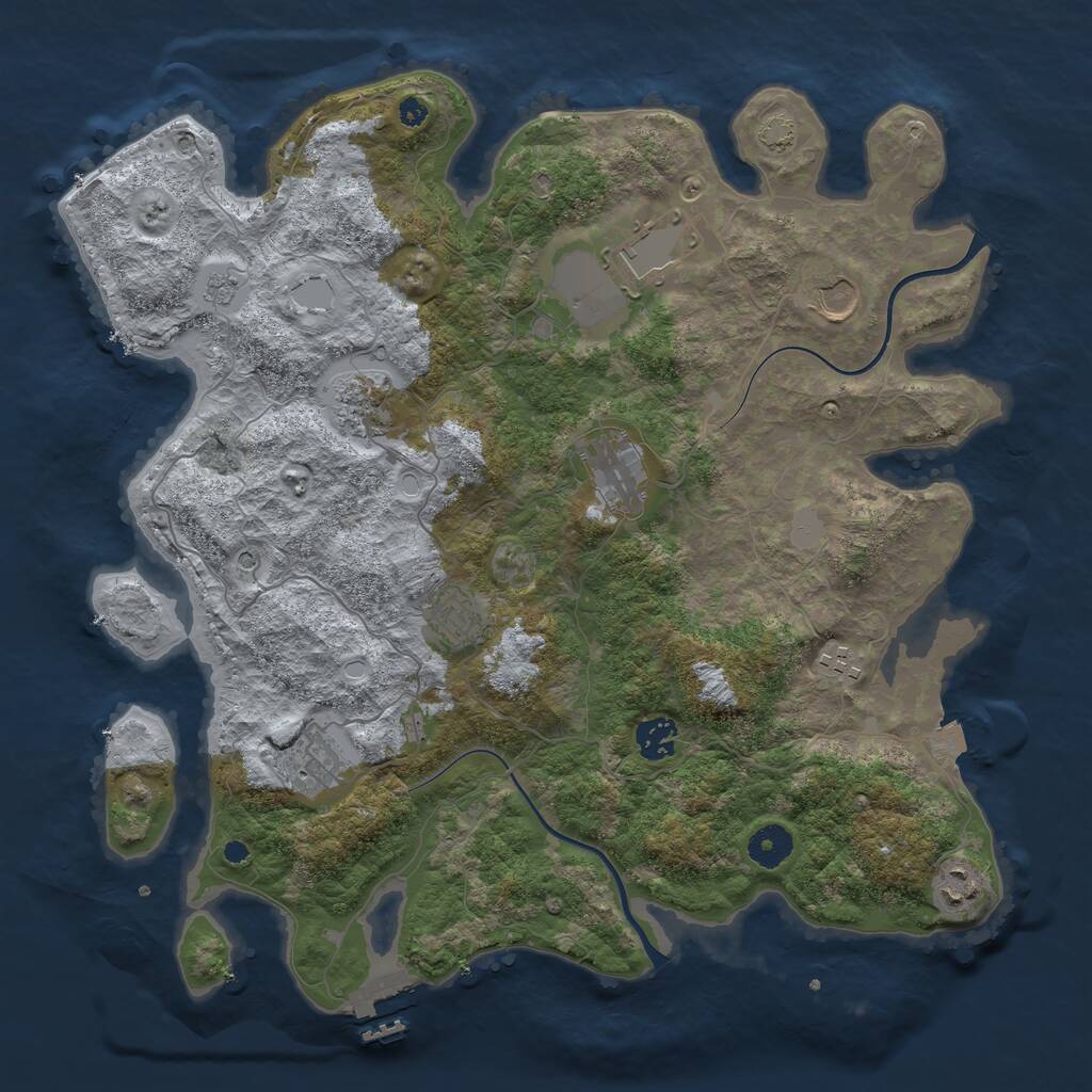 Rust Map: Procedural Map, Size: 3850, Seed: 345, 14 Monuments