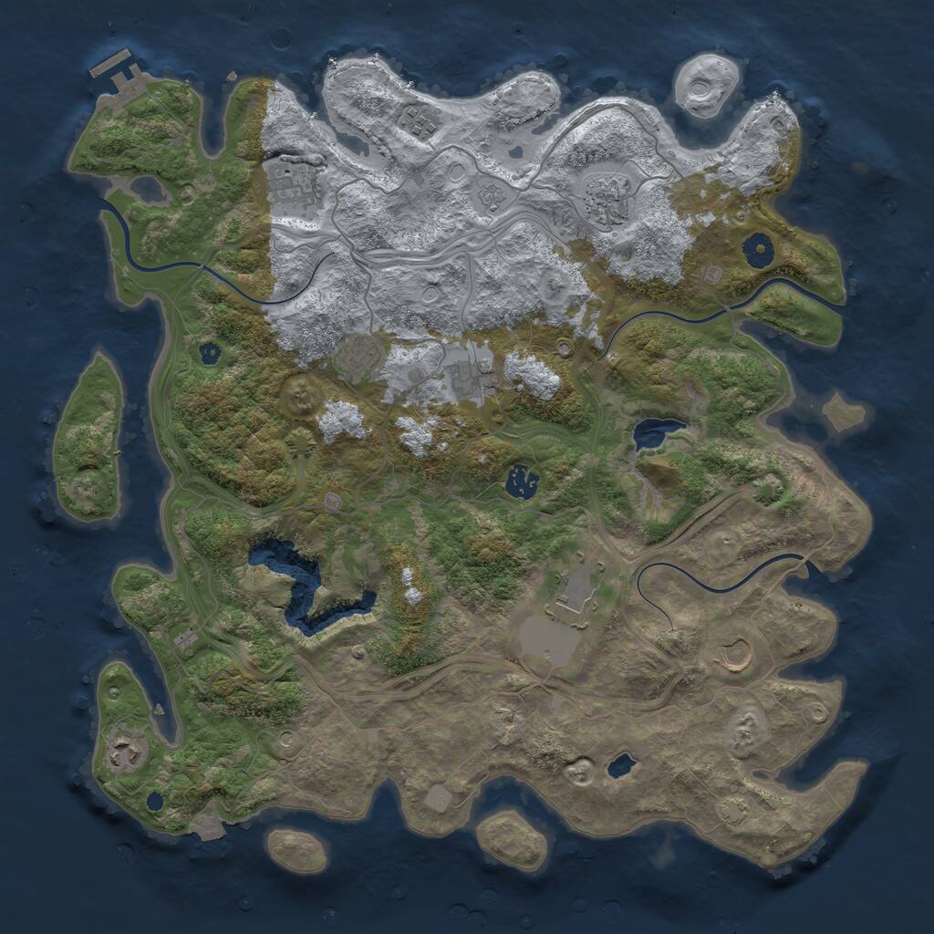 Rust Map: Procedural Map, Size: 4250, Seed: 12763182, 14 Monuments