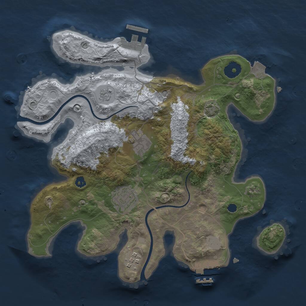 Rust Map: Procedural Map, Size: 2800, Seed: 1502, 9 Monuments