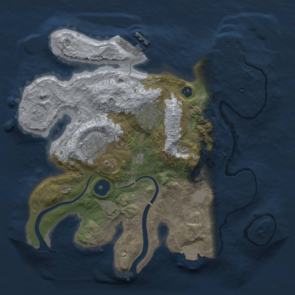 Rust Map: Procedural Map, Size: 2800, Seed: 1502, 8 Monuments