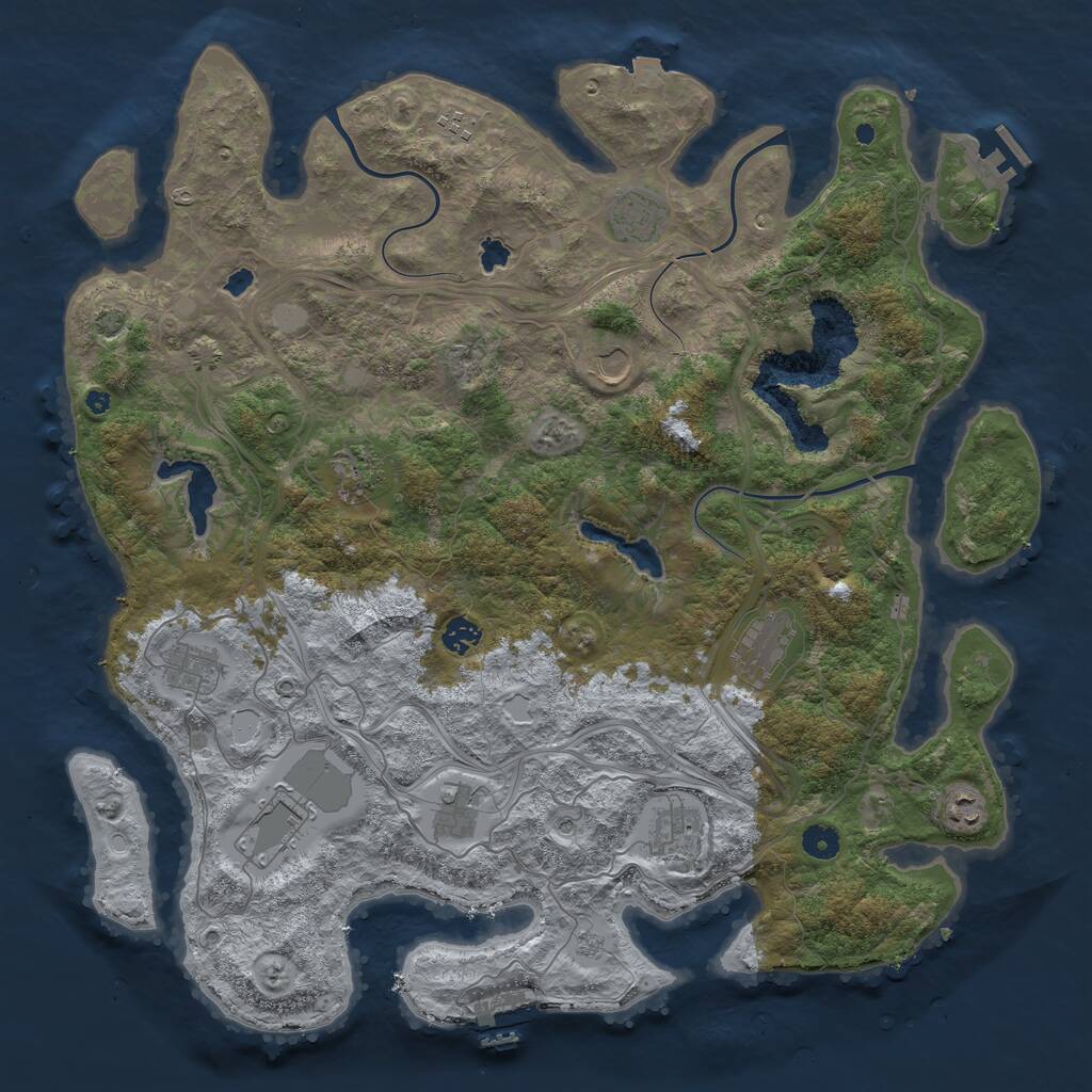 Rust Map: Procedural Map, Size: 4500, Seed: 1505431298, 17 Monuments