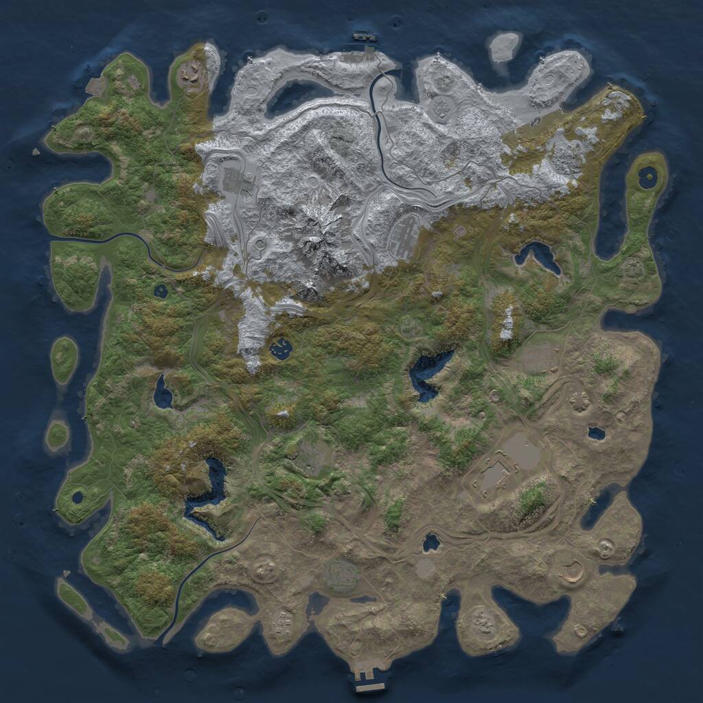 Rust Map: Procedural Map, Size: 5000, Seed: 113342499, 17 Monuments