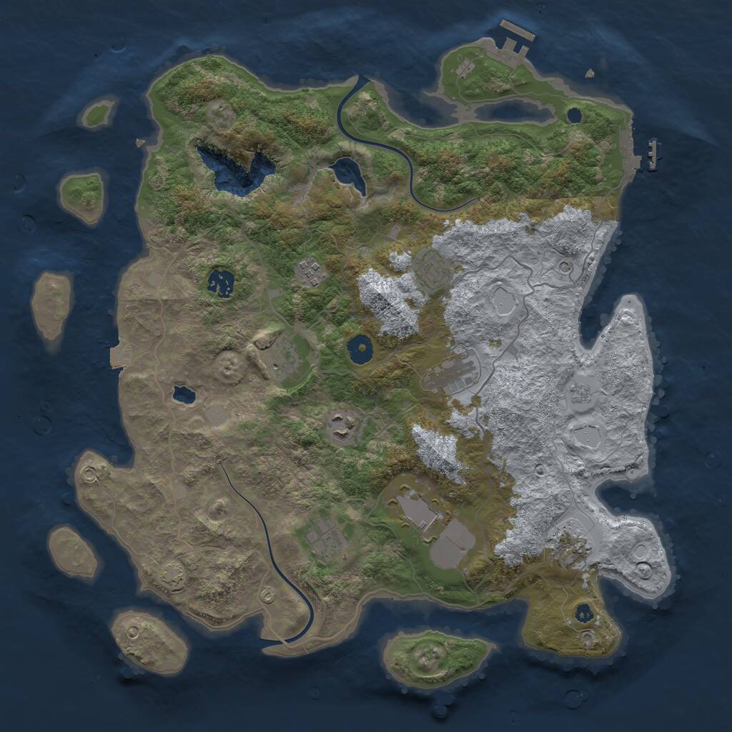 Rust Map: Procedural Map, Size: 4000, Seed: 453462138, 15 Monuments