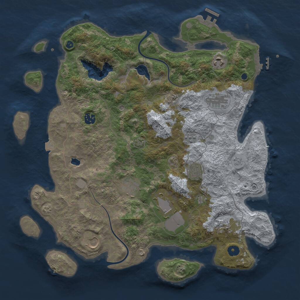 Rust Map: Procedural Map, Size: 4000, Seed: 453462138, 15 Monuments