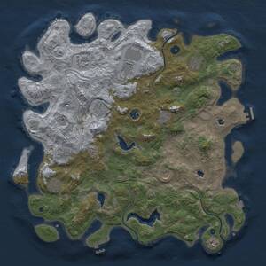 Thumbnail Rust Map: Procedural Map, Size: 4500, Seed: 457134930, 17 Monuments