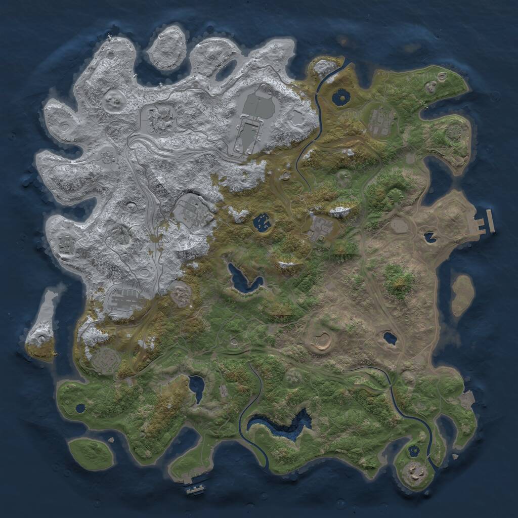 Rust Map: Procedural Map, Size: 4500, Seed: 457134930, 17 Monuments