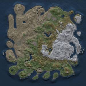 Thumbnail Rust Map: Procedural Map, Size: 4000, Seed: 1910730095, 13 Monuments