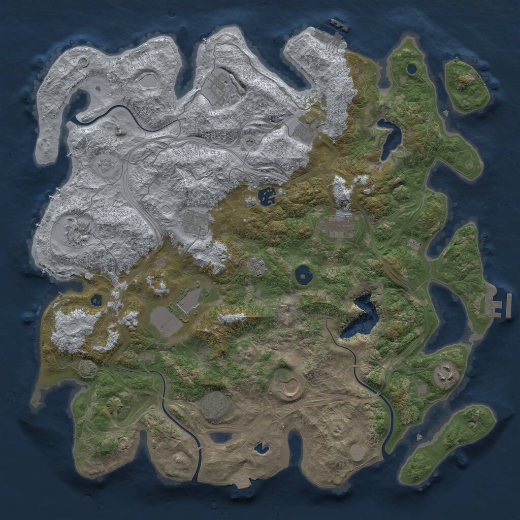 Rust Map: Procedural Map, Size: 4250, Seed: 1830551511, 17 Monuments