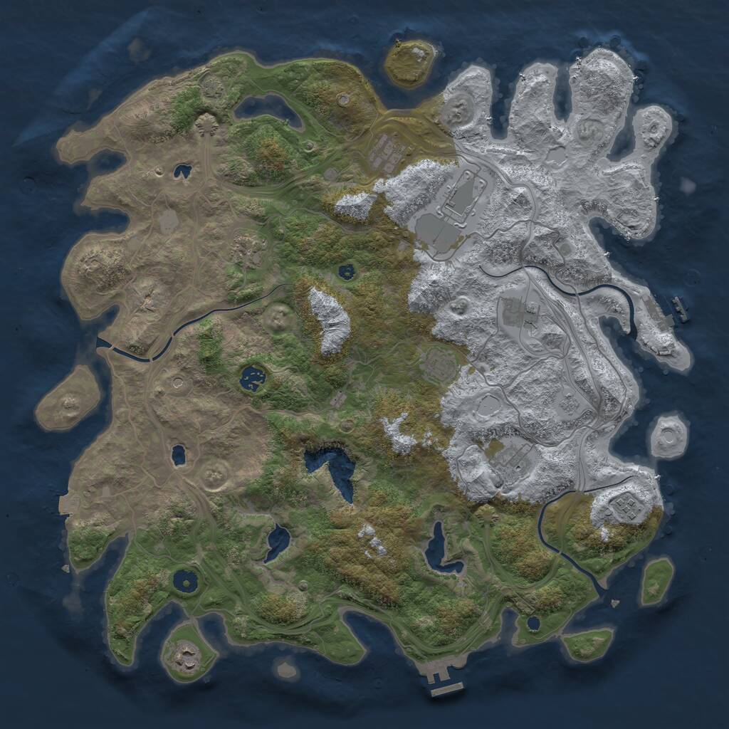 Rust Map: Procedural Map, Size: 4500, Seed: 22766, 15 Monuments