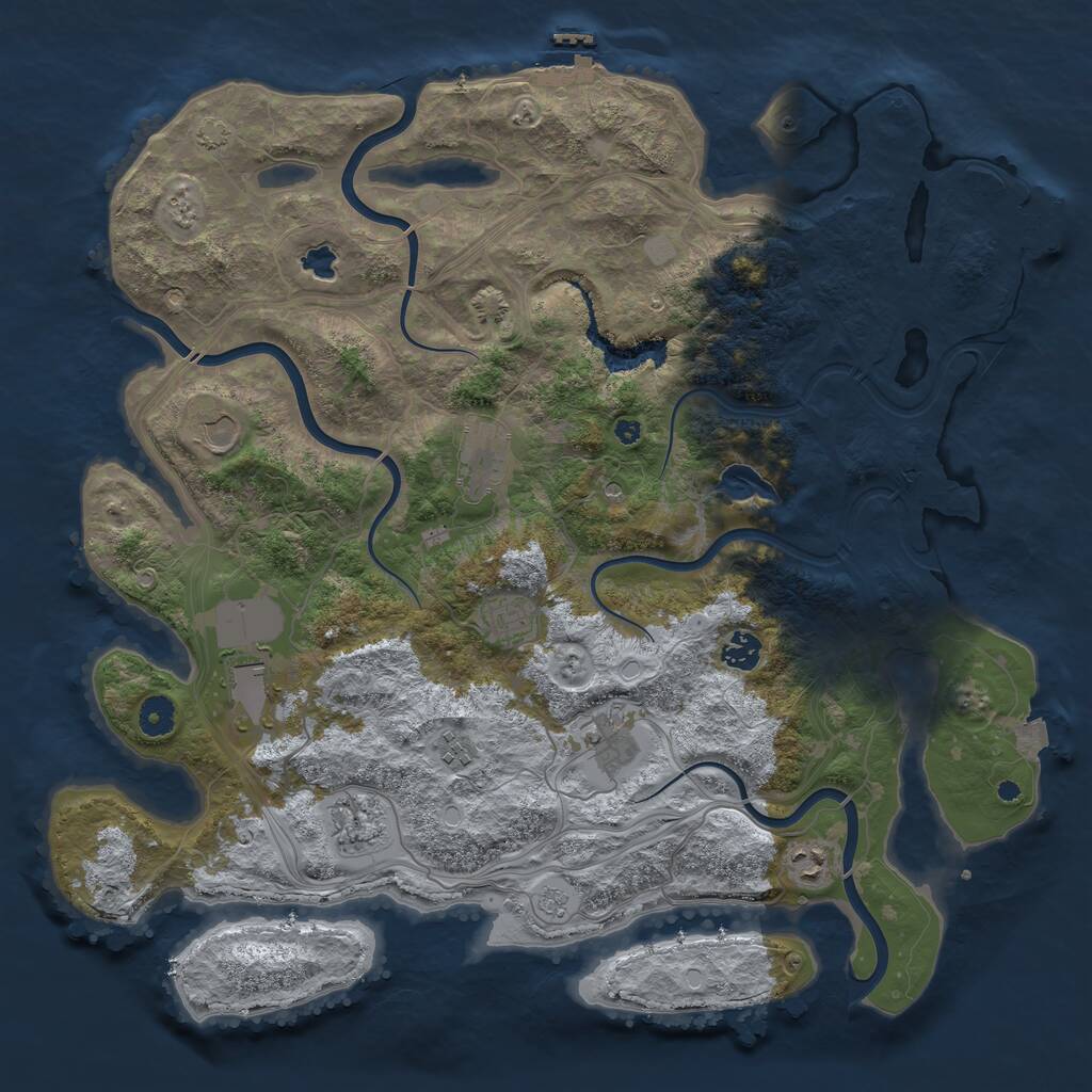 Rust Map: Procedural Map, Size: 4250, Seed: 103854697, 15 Monuments
