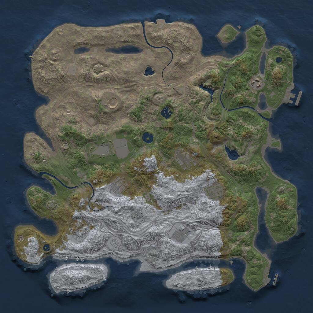 Rust Map: Procedural Map, Size: 4250, Seed: 103854697, 16 Monuments