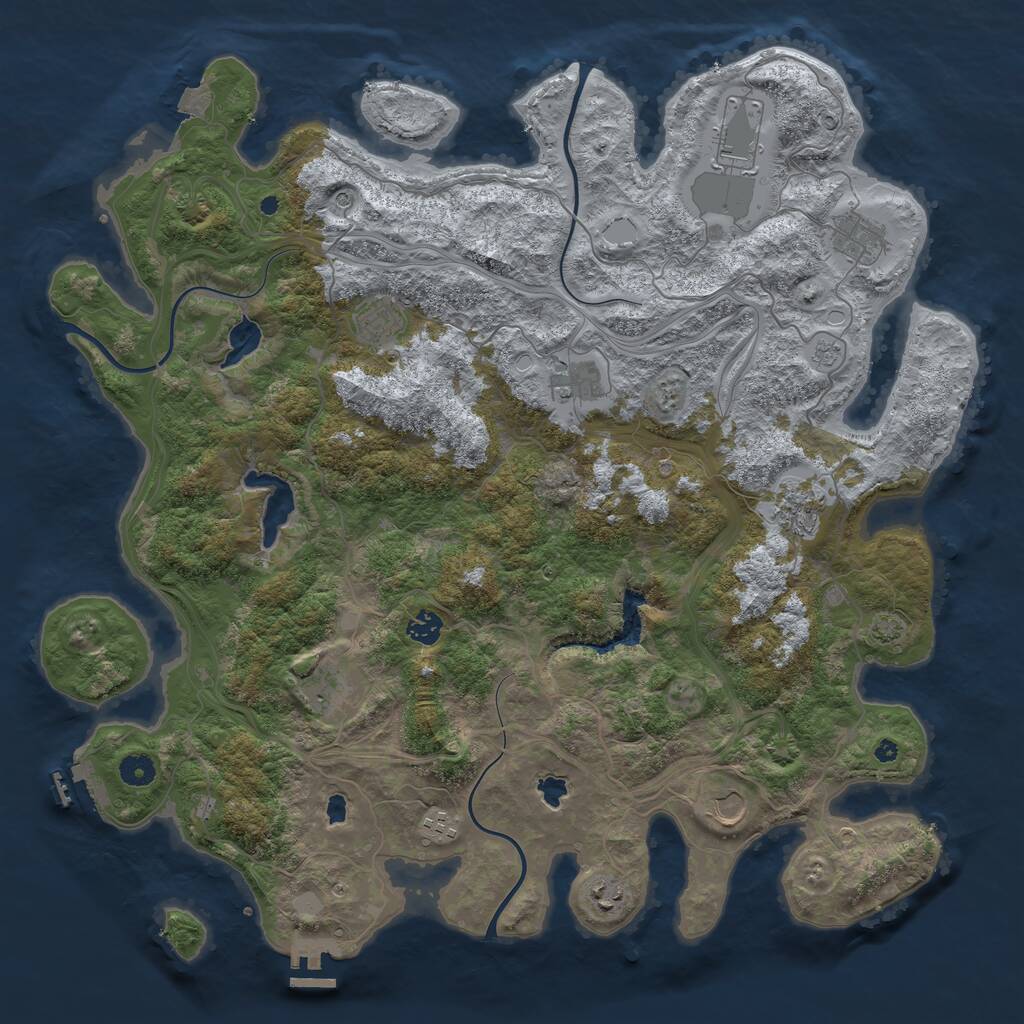 Rust Map: Procedural Map, Size: 4500, Seed: 1731046174, 16 Monuments