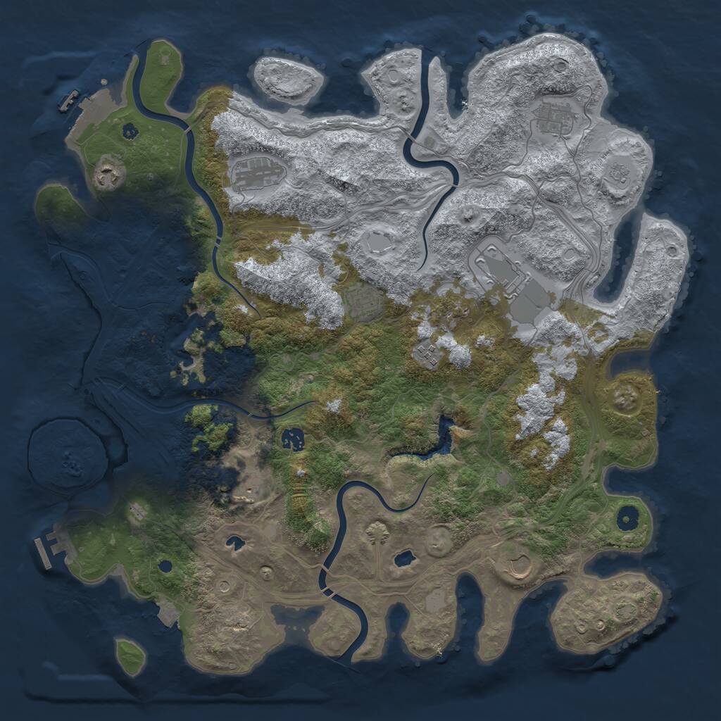 Rust Map: Procedural Map, Size: 4500, Seed: 1731046174, 16 Monuments