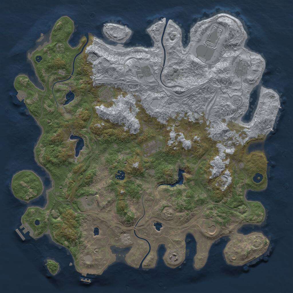 Rust Map: Procedural Map, Size: 4500, Seed: 1731046174, 17 Monuments