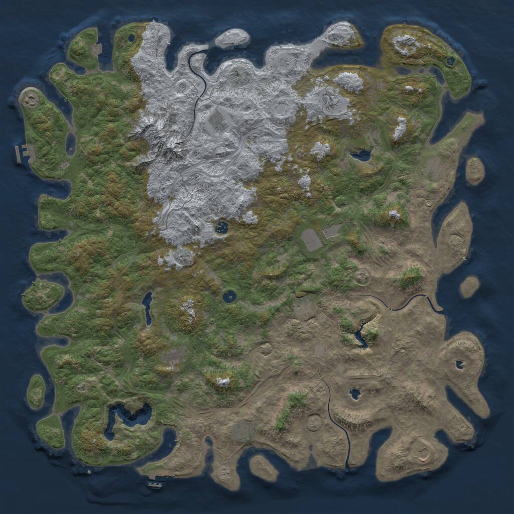 Rust Map: Procedural Map, Size: 6000, Seed: 144444751, 17 Monuments