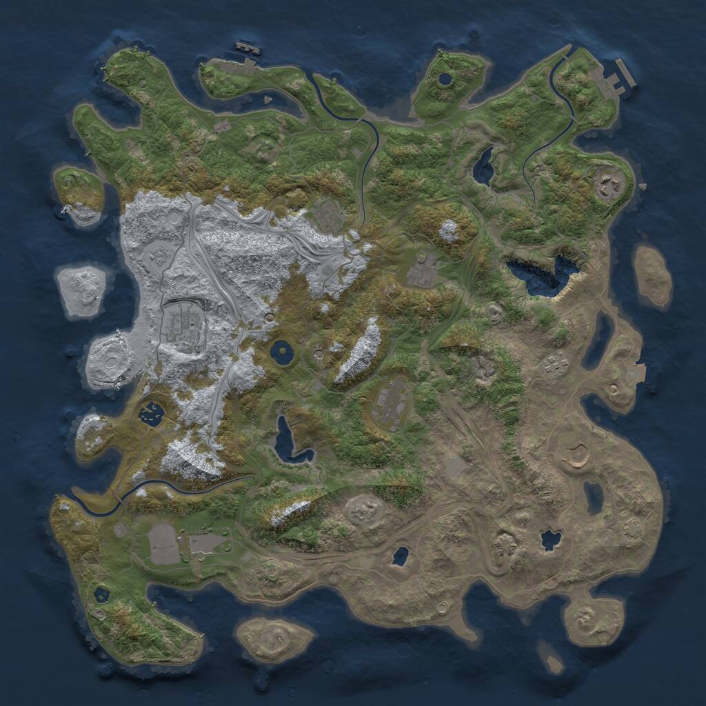 Rust Map: Procedural Map, Size: 4500, Seed: 819168647, 15 Monuments