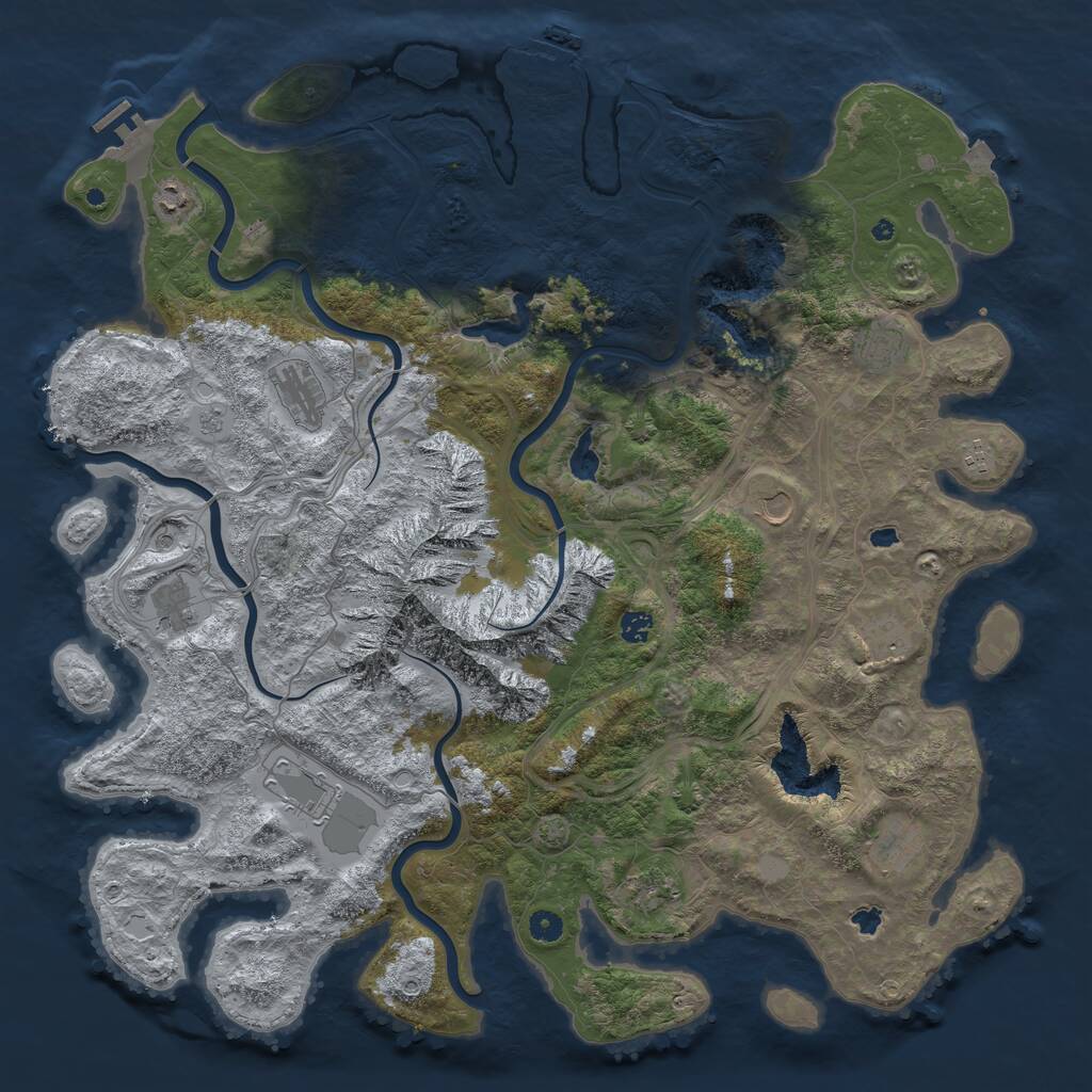 Rust Map: Procedural Map, Size: 5000, Seed: 1635975668, 17 Monuments