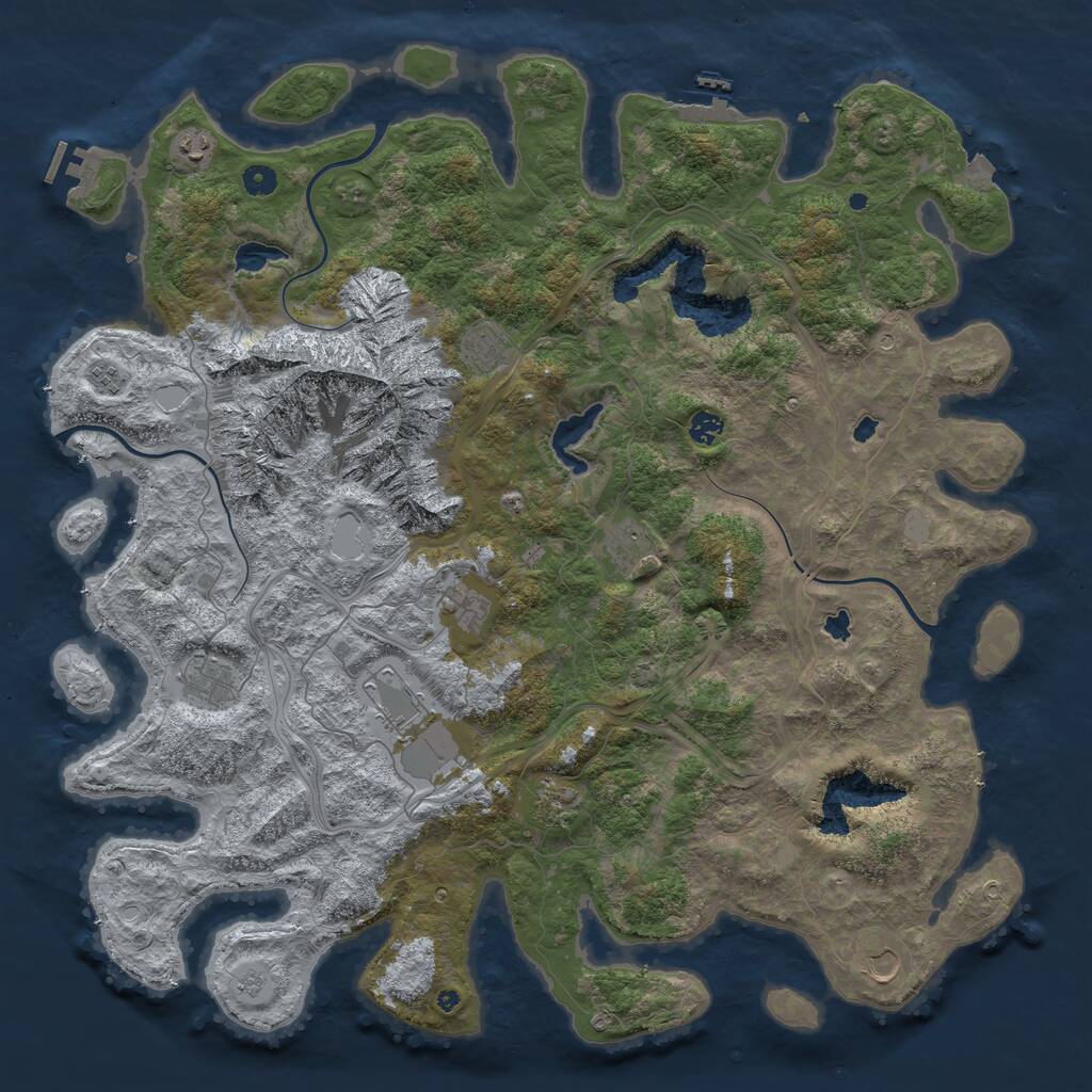 Rust Map: Procedural Map, Size: 5000, Seed: 1635975668, 16 Monuments