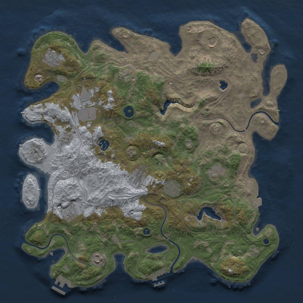 Rust Map: Procedural Map, Size: 4250, Seed: 209029241, 17 Monuments