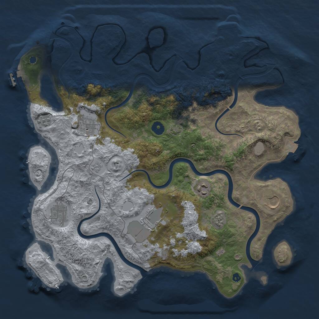 Rust Map: Procedural Map, Size: 3750, Seed: 375651663, 12 Monuments