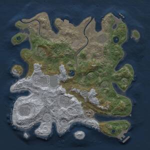 Thumbnail Rust Map: Procedural Map, Size: 3500, Seed: 1688839047, 14 Monuments