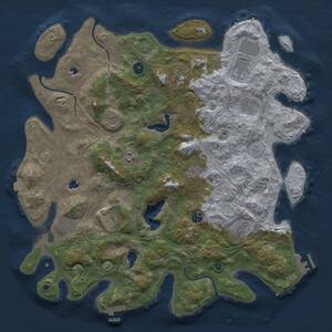 Thumbnail Rust Map: Procedural Map, Size: 4500, Seed: 214146482, 17 Monuments