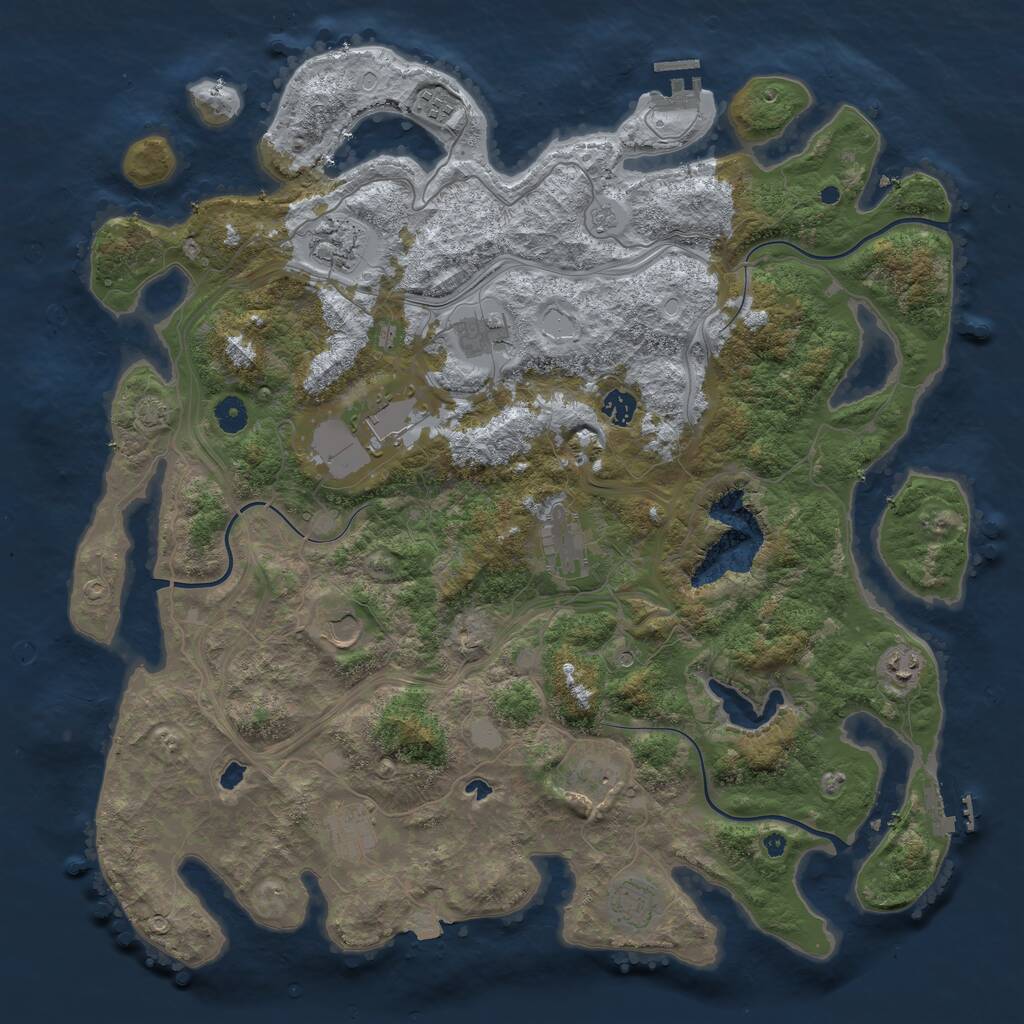 Rust Map: Procedural Map, Size: 4500, Seed: 575765187, 17 Monuments