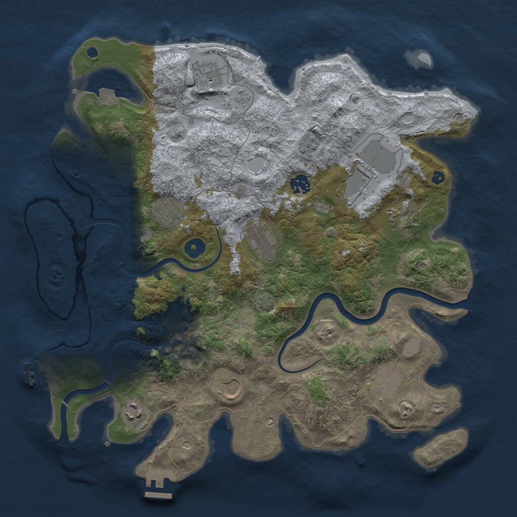 Rust Map: Procedural Map, Size: 3900, Seed: 400, 16 Monuments
