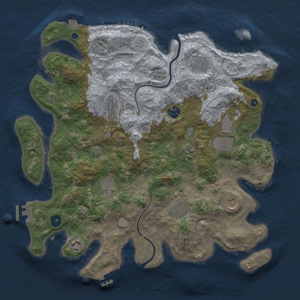 Rust Map: Procedural Map, Size: 3900, Seed: 400, 16 Monuments
