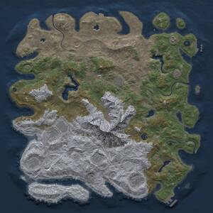 Thumbnail Rust Map: Procedural Map, Size: 5000, Seed: 1079551228, 16 Monuments