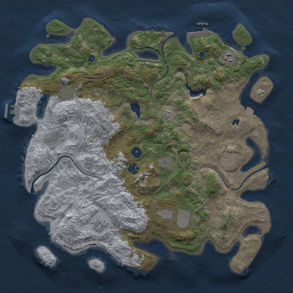 Rust Map: Procedural Map, Size: 4250, Seed: 1792852211, 15 Monuments