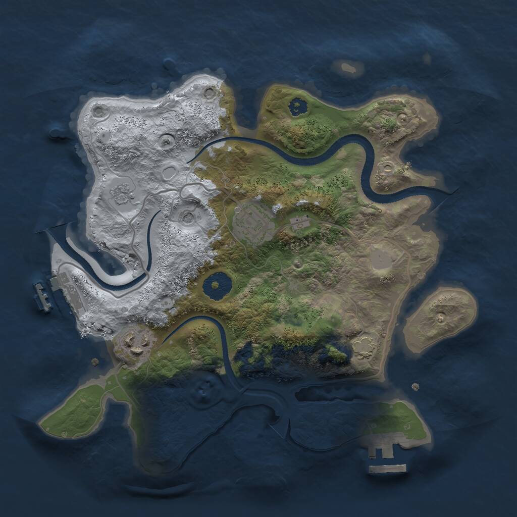 Rust Map: Procedural Map, Size: 2800, Seed: 21465, 8 Monuments