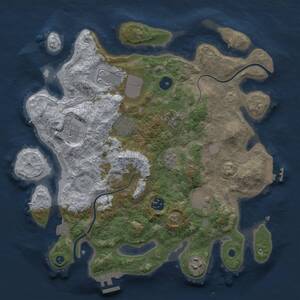 Thumbnail Rust Map: Procedural Map, Size: 3500, Seed: 971367298, 14 Monuments