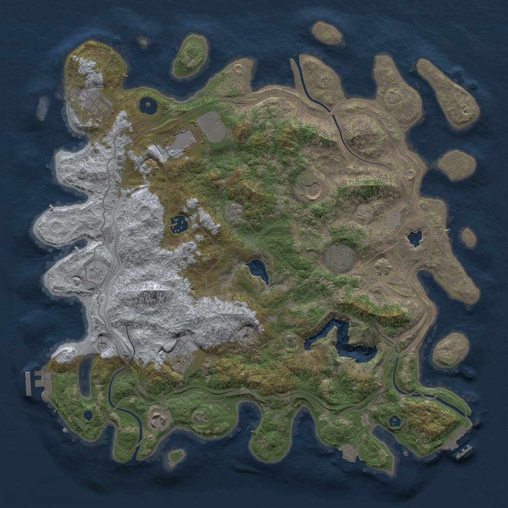 Rust Map: Procedural Map, Size: 4250, Seed: 6122024, 14 Monuments