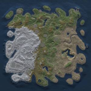 Thumbnail Rust Map: Procedural Map, Size: 4500, Seed: 2062394414, 16 Monuments