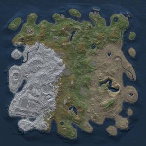 Thumbnail Rust Map: Procedural Map, Size: 4500, Seed: 2062394414, 16 Monuments
