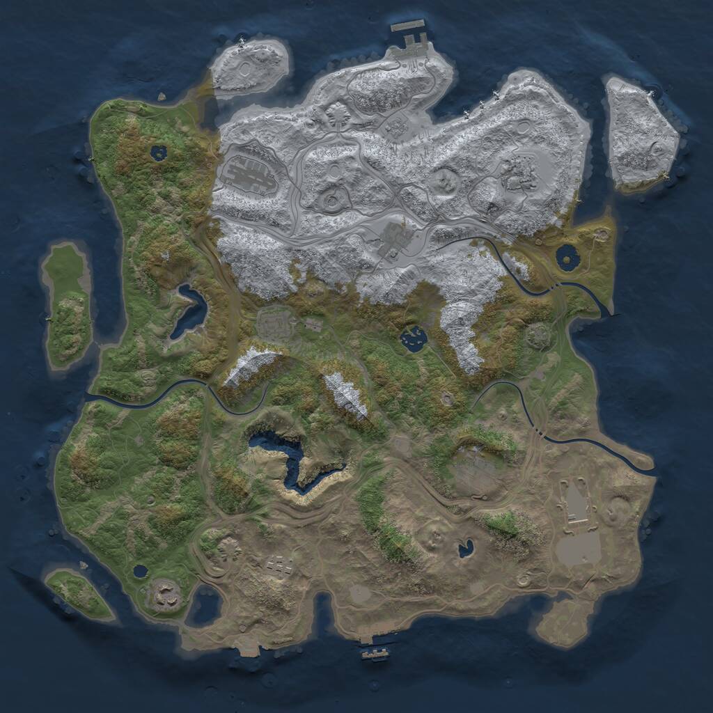 Rust Map: Procedural Map, Size: 4250, Seed: 667878, 15 Monuments