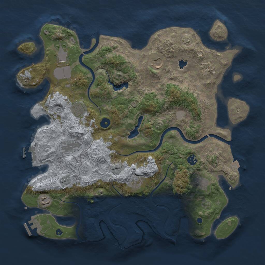 Rust Map: Procedural Map, Size: 4000, Seed: 586402, 16 Monuments