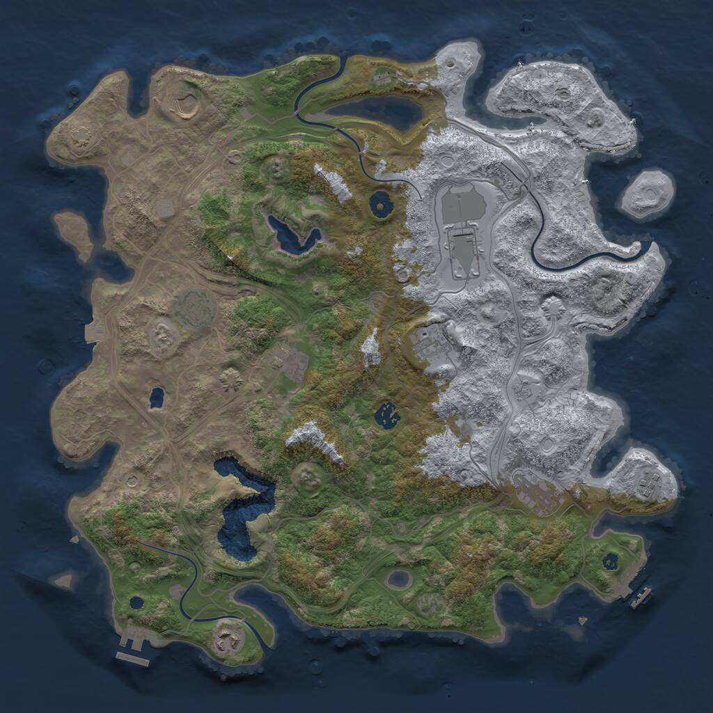 Rust Map: Procedural Map, Size: 4300, Seed: 12052024, 15 Monuments