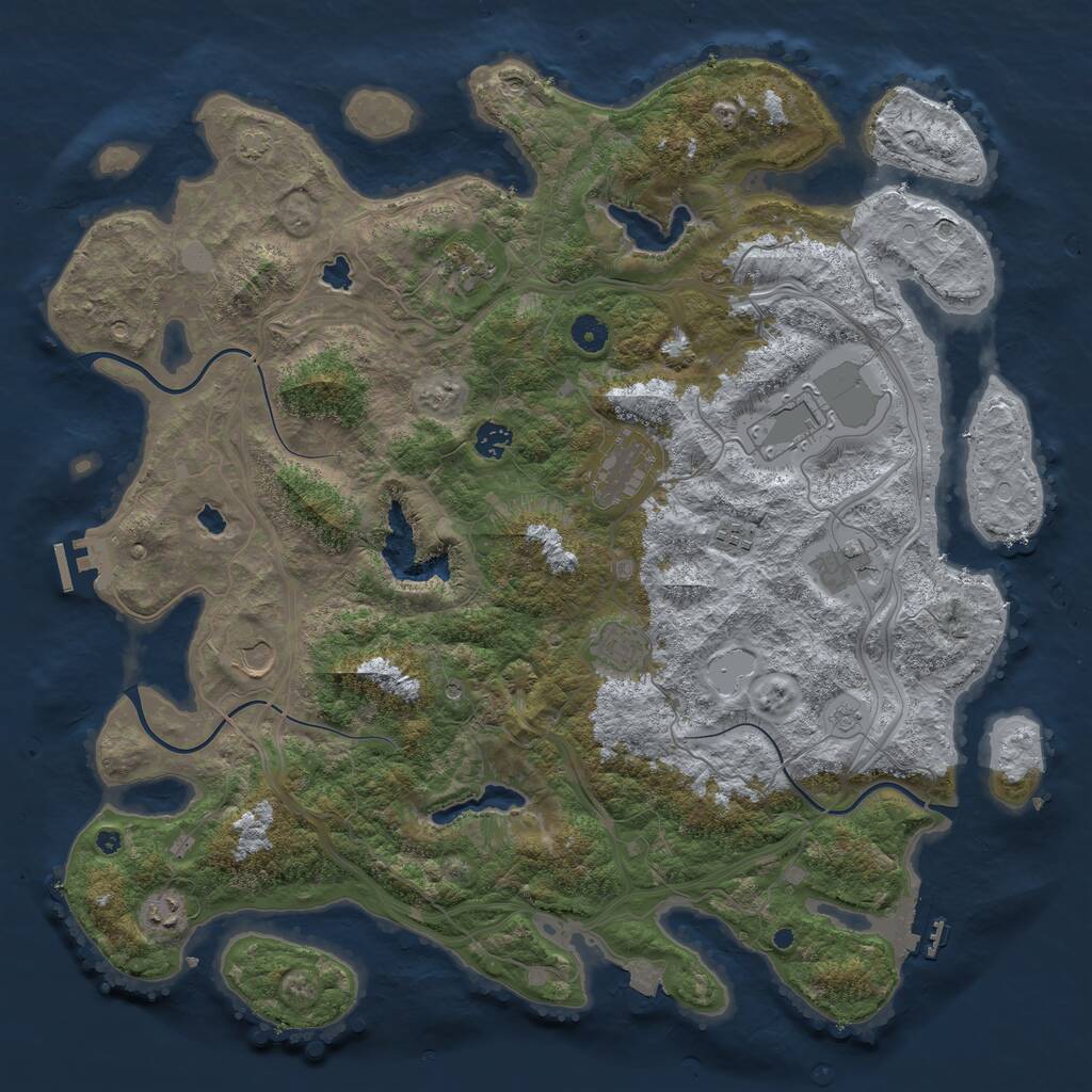 Rust Map: Procedural Map, Size: 4500, Seed: 1651286316, 15 Monuments