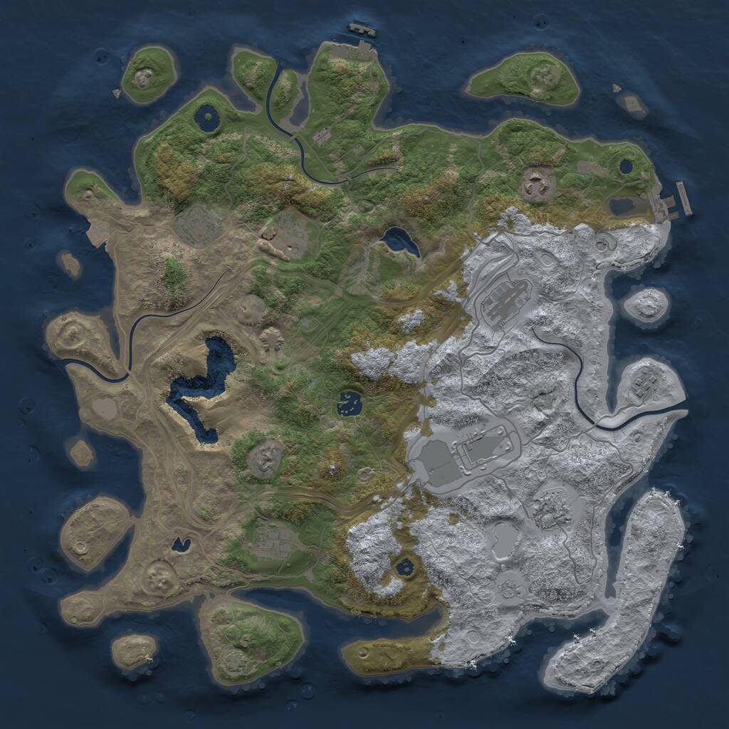 Rust Map: Procedural Map, Size: 4250, Seed: 1196533164, 15 Monuments