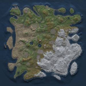 Thumbnail Rust Map: Procedural Map, Size: 3750, Seed: 1473107438, 15 Monuments